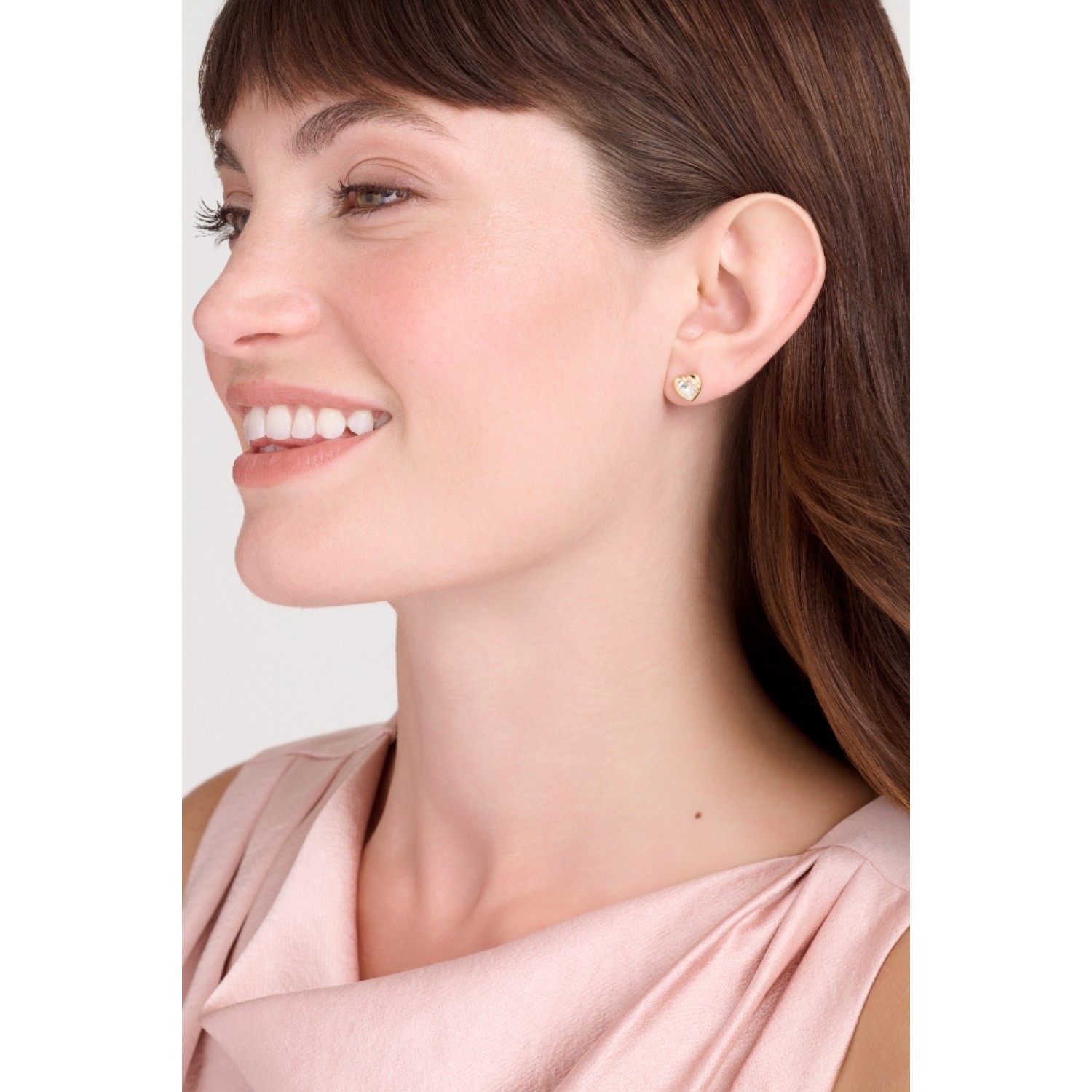 HAN: Crystal Heart Stud Earrings TBJ1654-02-02 by