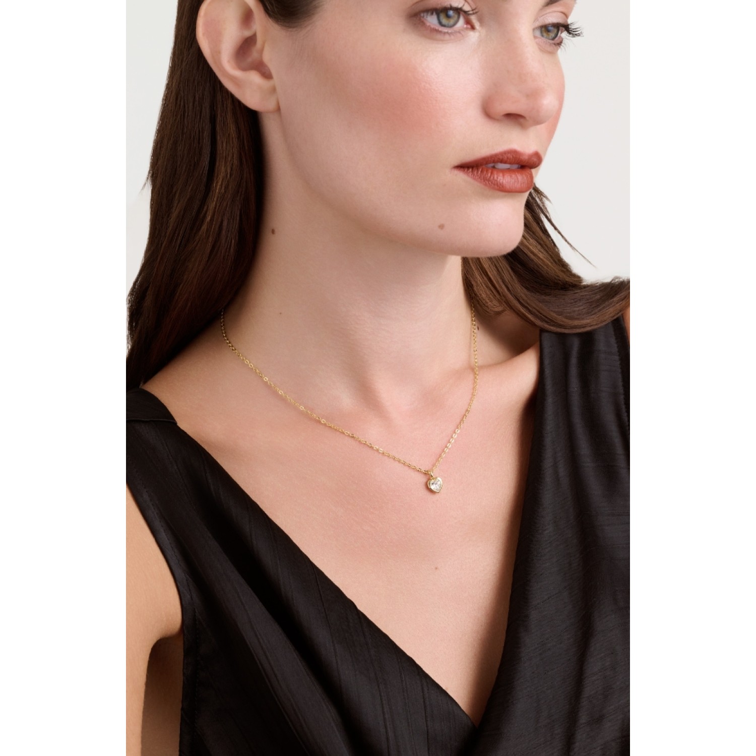 HANNELA: Crystal Heart Pendant Necklace TBJ3993-02-02 – HANNELA: Crystal Heart Pendant Necklace TBJ3993-02-02 by