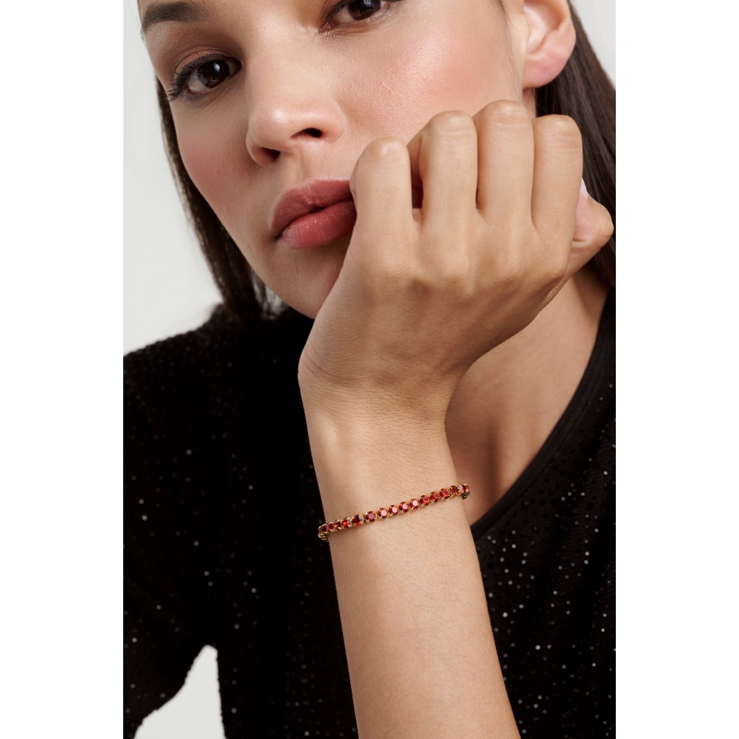 MELRAH: Crystal Adjustable Tennis Bracelet  TBJ2968-02-15 by