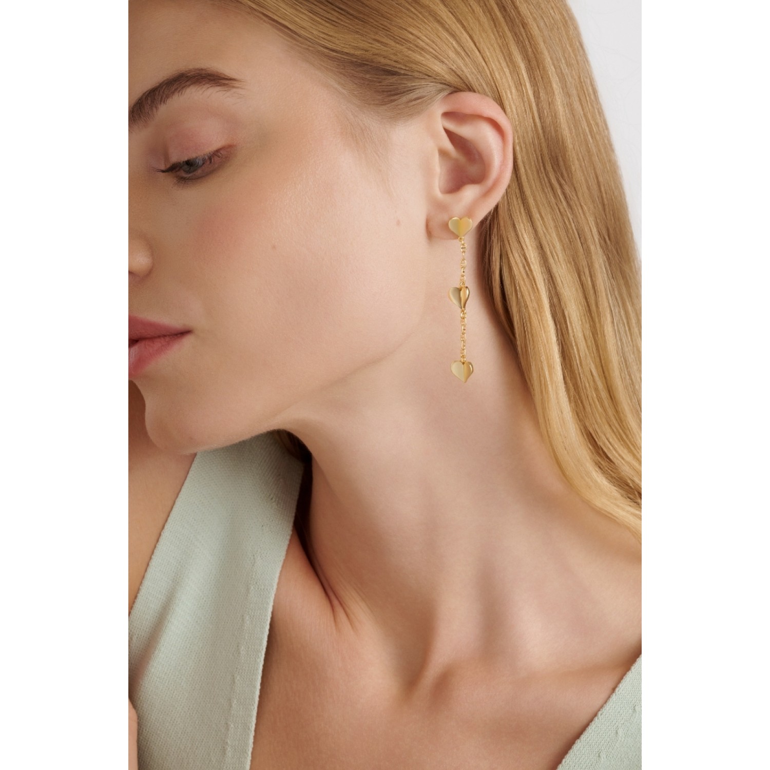 HELIN: Flutter Heart Drop Earrings TBJ4024-02-03 by