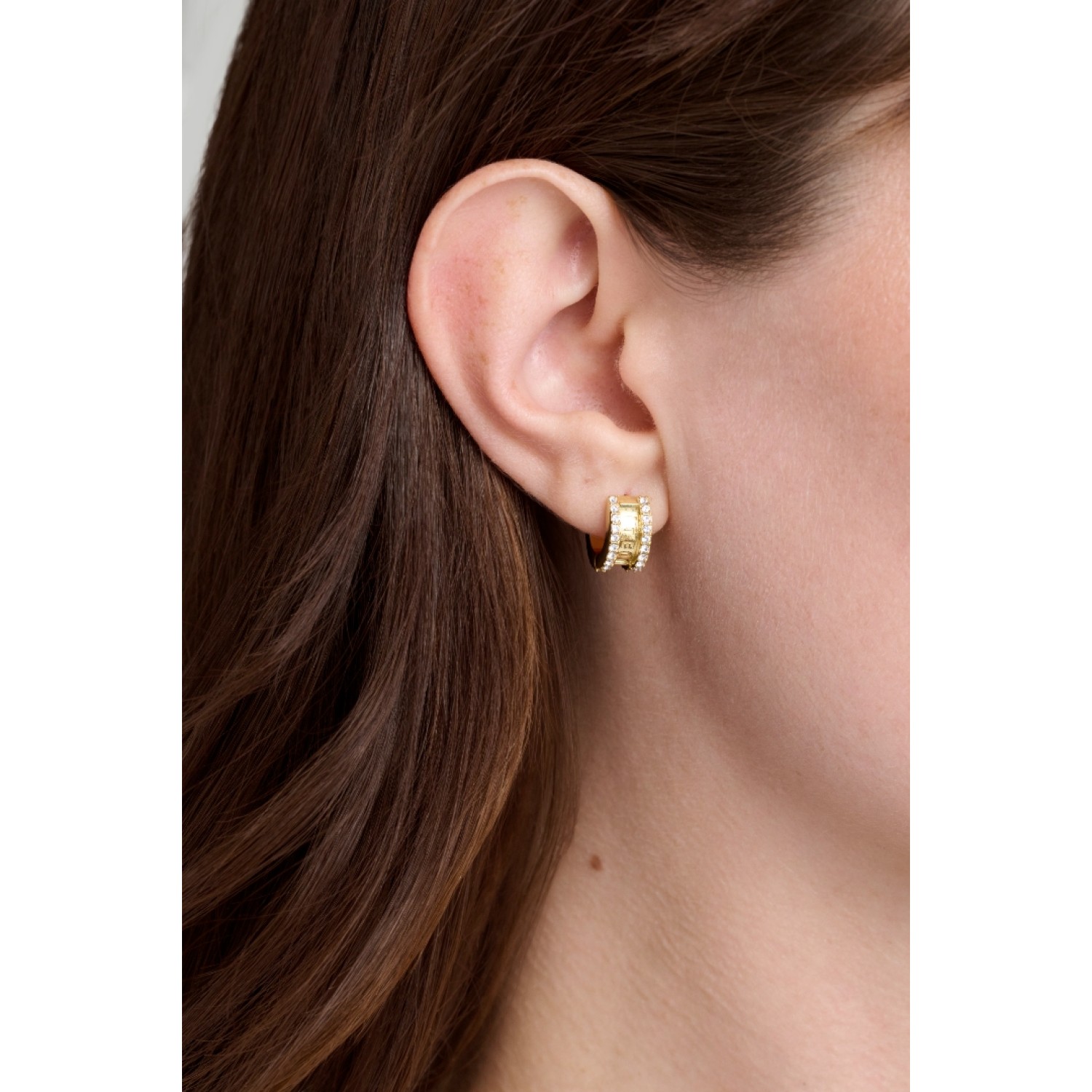 ROSY: Crystal Roll Huggie Earrings TBJ4085-02-02 ROSY: Crystal Roll Huggie Earrings TBJ4085-02-02 by