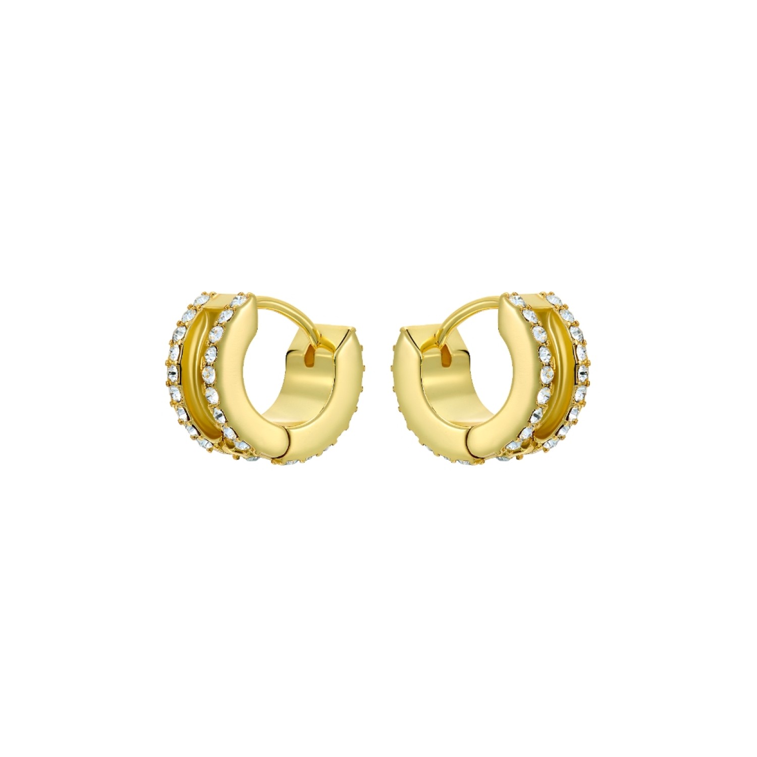 ROSY: Crystal Roll Huggie Earrings TBJ4085-02-02 ROSY: Crystal Roll Huggie Earrings TBJ4085-02-02 by