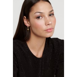 SINA: Star Charm Crystal Huggie Earrings TBJ4267-02-02 SINA: Star Charm Crystal Huggie Earrings TBJ4267-02-02