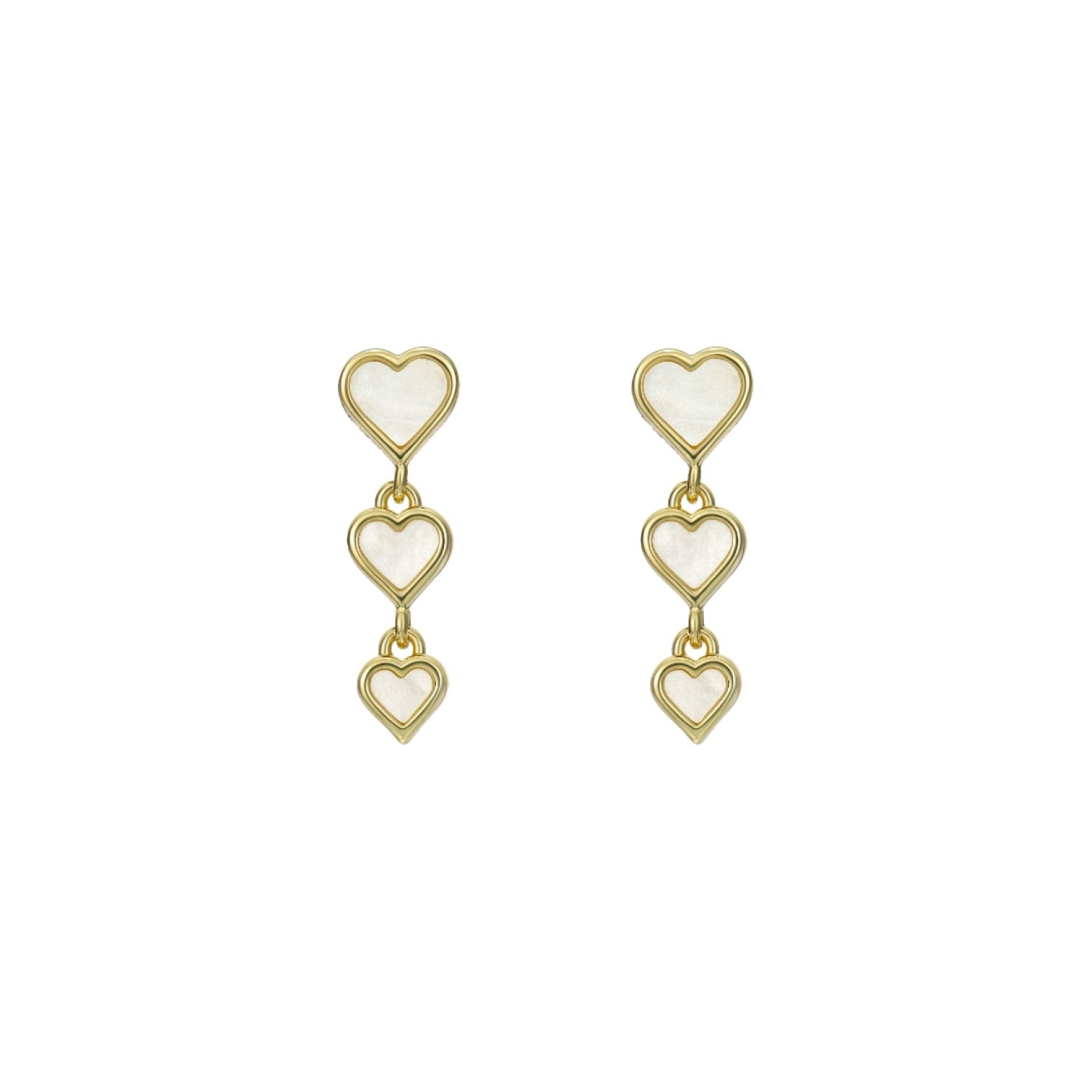 Ted Baker SIA pearl shimmer heart drop earrings in polished finish