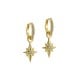 Ted Baker SINA star charm crystal huggie earrings in polished finish with sparkling stones