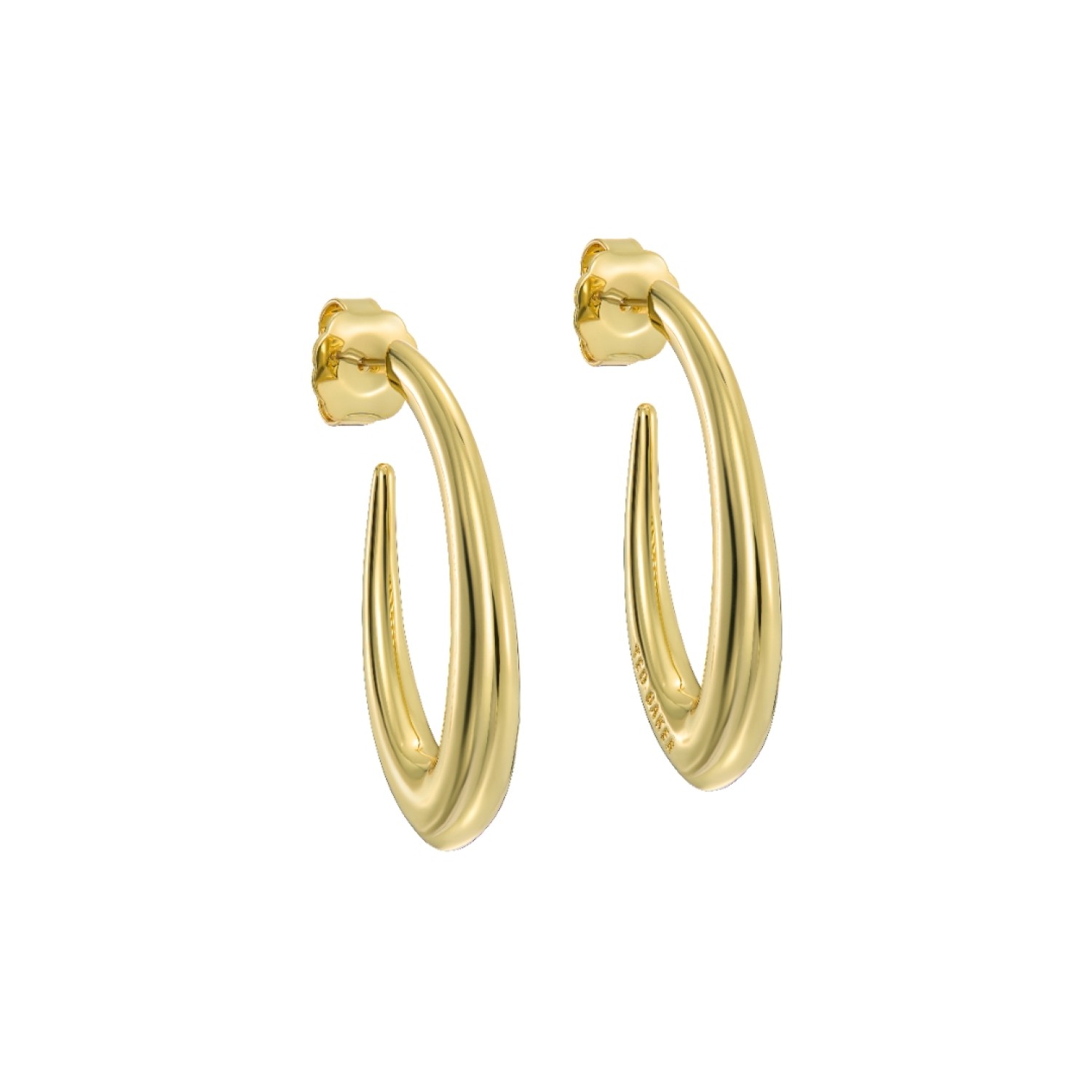 Ted Baker SYDNEY smooth link hoop earrings in polished finish