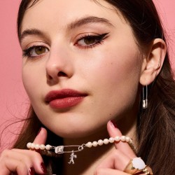 Karen Walker Runaway Safety Pin & Pearls Necklace 41 + 5cm