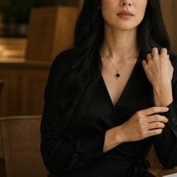 Georigini Midnight Velvet Black Agate Fairwater Pendent IE1187GB
