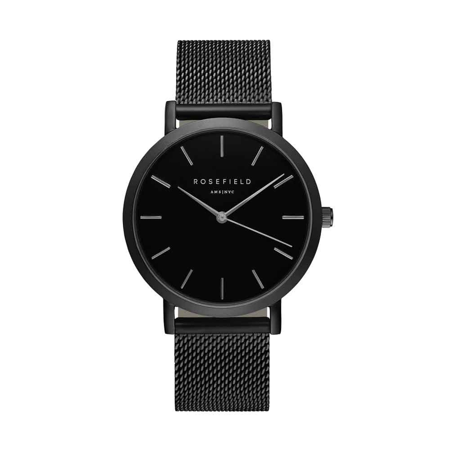 MBB-M43 Rosefield Black The Mercer Mesh Watch. The Mercer: Paying tribute to an exciting street in one of NYC’s signature shopping destinations, the MERCER collection features stainless steel mesh straps for an exquisite look that suits this fashionable n