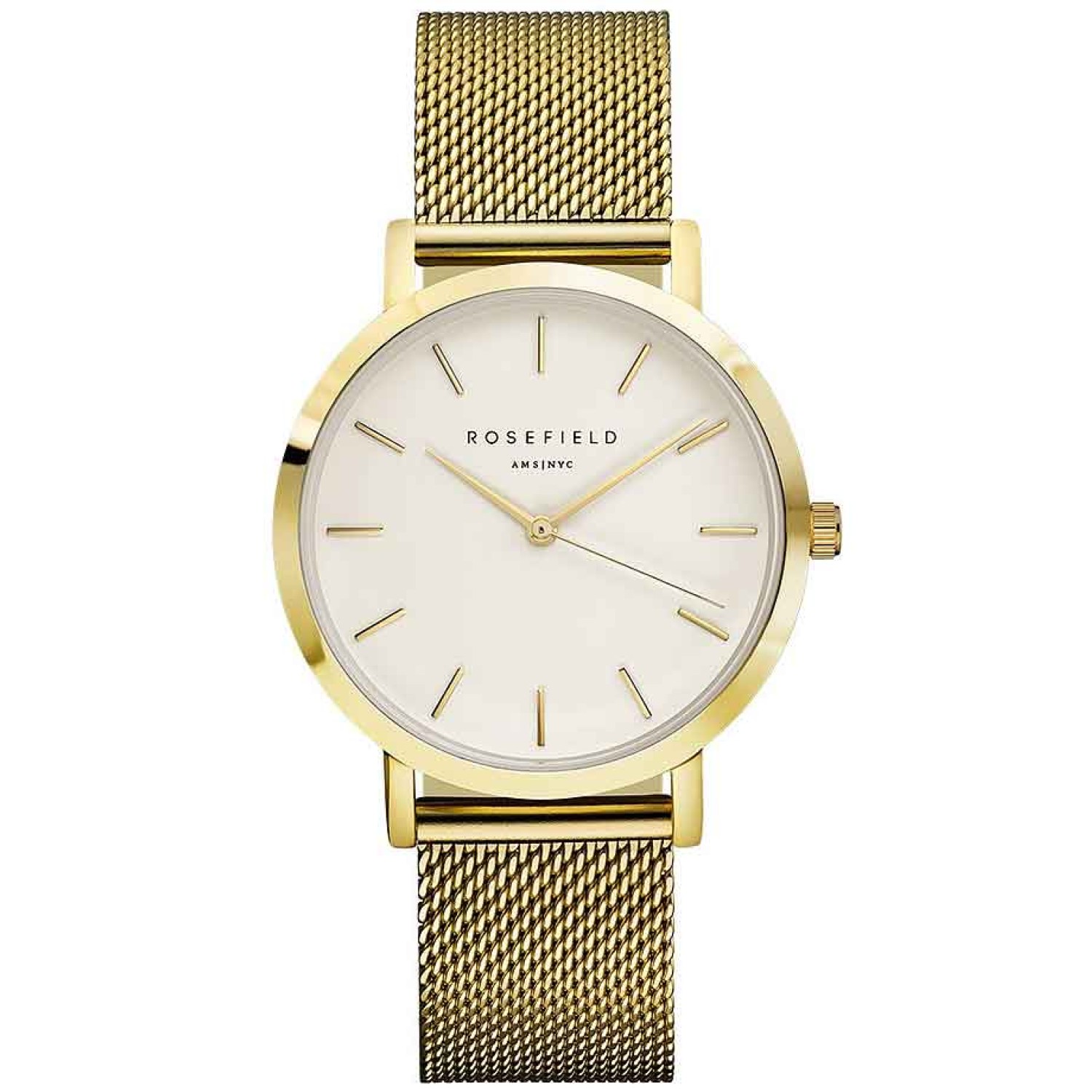 MWG-M41 Rosefield Gold The Mercer Mesh Watch. The Mercer: Paying tribute to an exciting street in one of NYC’s signature shopping destinations, the MERCER collection features stainless steel mesh straps for an exquisite look that suits this fashionable ne