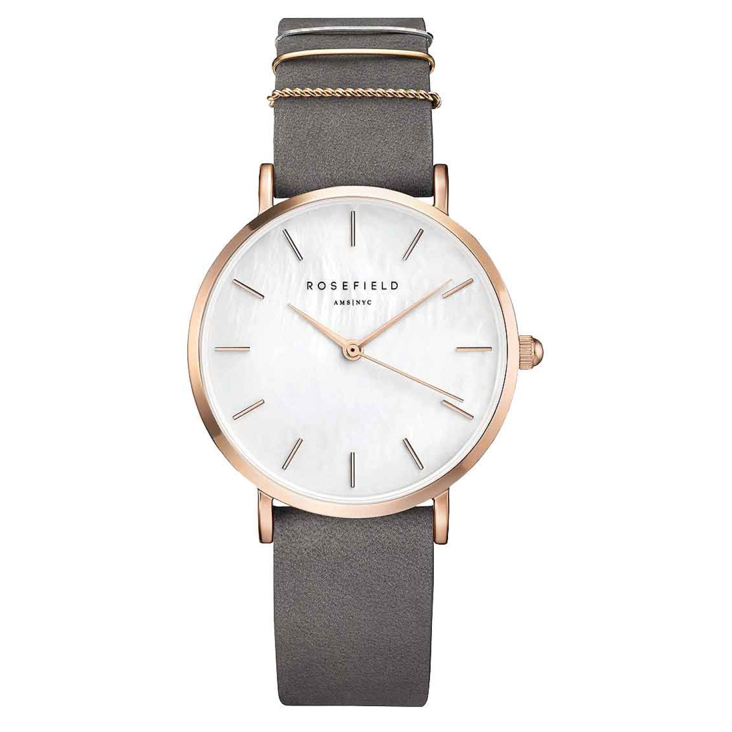 WEGR-W75 Rosefield Rose Gold WEST VILLAGE Mother of Pearl Watch. The WEST VILLAGE: The iconic and traditionally rebellious neighborhood of the West Village – a nonchalant area with European flair – is the inspiration behind this collection. The watch has 