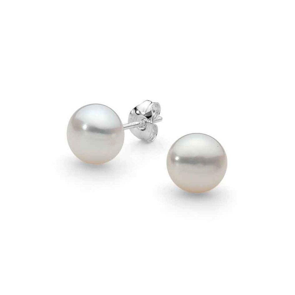 Pearl stud earrings nz sale