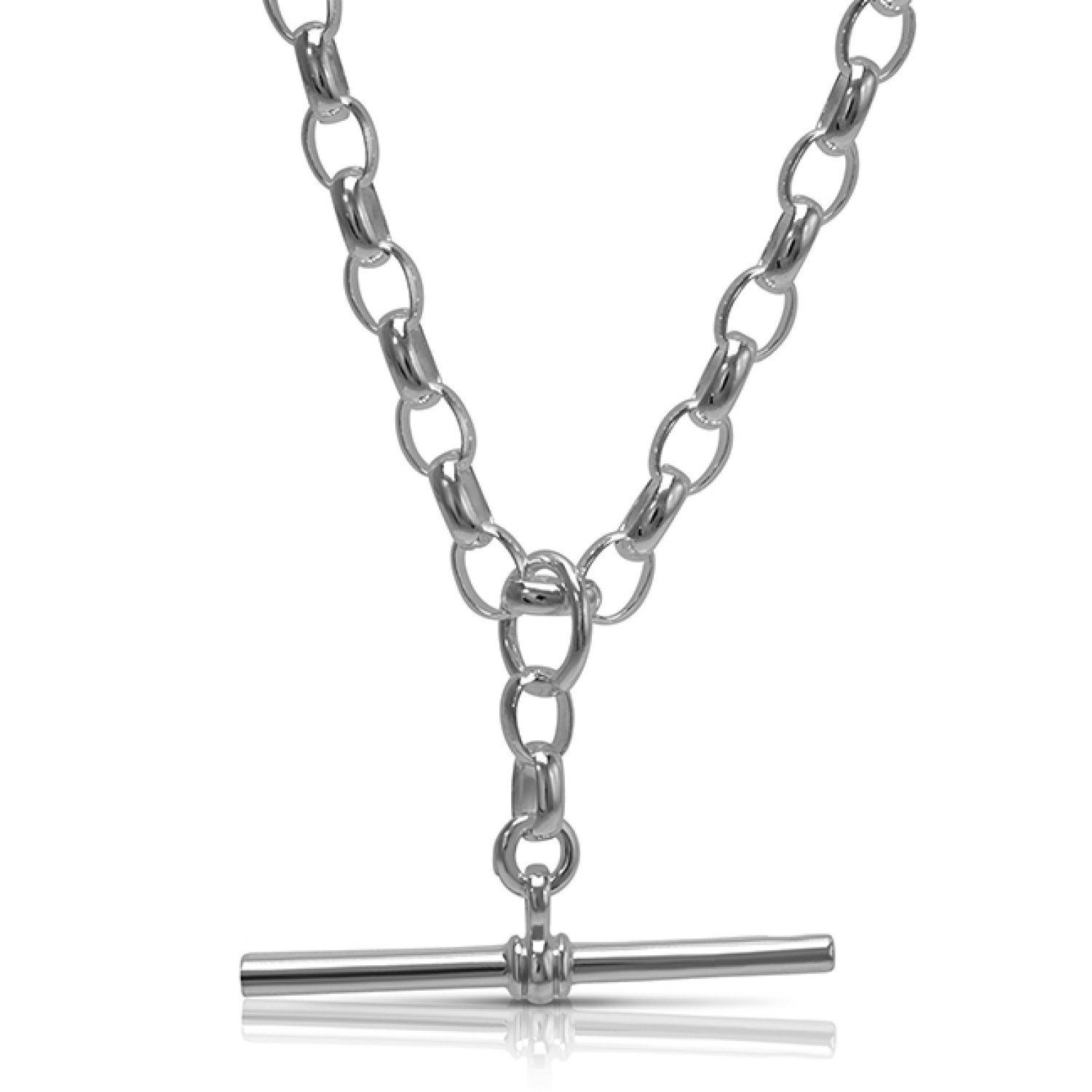 Sterling Silver Fob Pendant 50cm. A 50cm Belcher style chain with a free running Fob Pendant attached  Available at Christies Jewellery in-store or online Crafted in 925 Sterling Silver Belcher style silver chain with fob 50cm in length Gift wra @christie